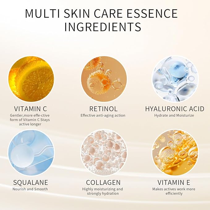 Retinol Collagen Anti-Aging Wrinkle Placenta 48 Capsules Serum,Vitamin C Anti-Wrinkle Aging Placenta Serum 48 Capsules,VC For Morning+VA For Evening