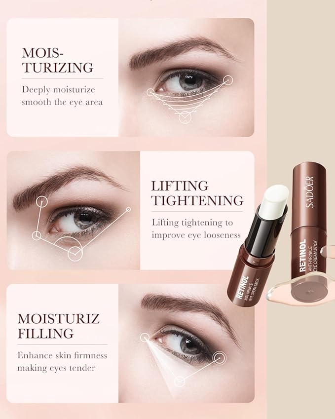 Retinol Eye Stick Under Eye Cream Anti Aging Eye Balm Reduces Fine Lines and Dark Circles