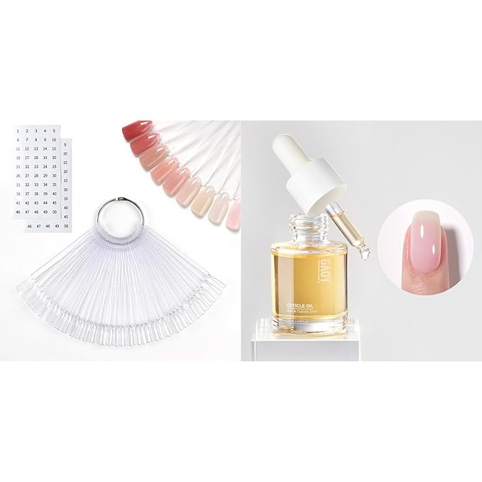 GAOY 20ml Cuticle Care Strengthener Oil and Clear Nail Swatch Sticks