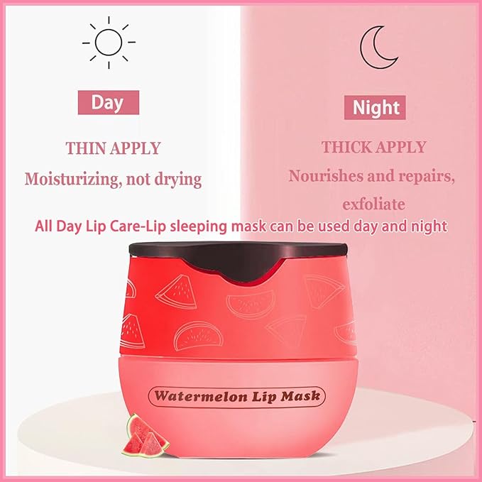 4 PCS Bee Lip Balm Lip Mask Honey Pot, Coconut Honey Strawberry Watermelon Moisturizing Sleeping Lip Mask Overnight with Sticks, Lip Balm Exfoliating Prevention Dry and Crack Lip Scrubs