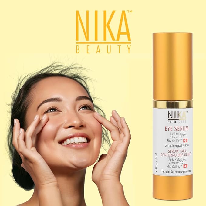 SKIN CARE - Eye Serum with Vitamin C & E, Hyaluronic Acid, Caffeine, and Swiss Apple Stem Cells - Day & Night