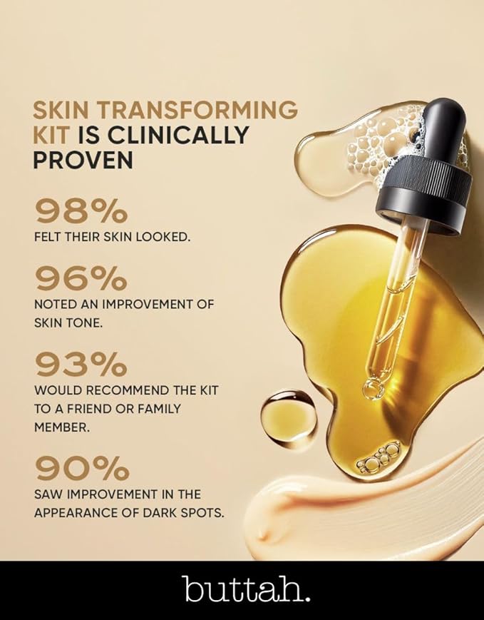 Buttah Skin Supreme Kit for Melanin Rich Skin | CocoShea Revitalizing Cream 2 oz | Vitamin C Serum 1 oz | Cleanser 3.4 oz | Rosewater Toner 3.4 oz | Black Owned Skincare