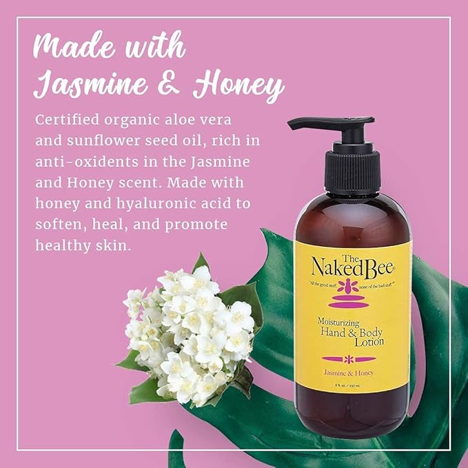 The Naked Bee Coconut & Honey Moisturizing Hand & Body Lotion 6.7oz + Jasmine & Honey Moisturizing Hand & Body Lotion 8oz