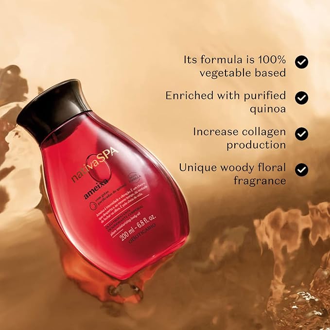 O BOTICARIO Nativa SPA Body Hydrating Oil Bundle: Madagascar Vanilla, Plum Moisturizing Body Oils, & Quinoa Firming Body Oil, 6.8 Ounce (each x3)