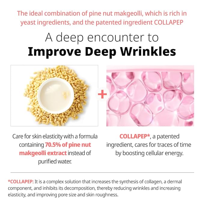 Collapep Infused Jat-Makgeolli Firming Serum, Korean Traditional Fermented Ingredients, Nourishing, Hydrating Serum for Fine Lines, Pore and Rough Skin, Korean Skin Care, 1.52 Fl Oz