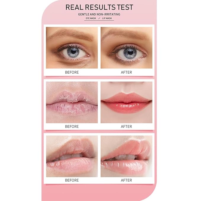 15 Pairs Eye Mask and 15 Pcs Lip Mask, Under Eye Patches and Lip Pads, Anti Aging Eye and Lip Mask, Collagen Crystal Mask Set.