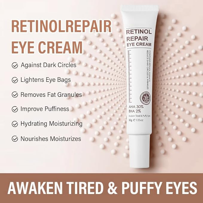 Magic Retinol Eye Cream for Dark Circles Puffiness and Bags Under Eyes, Instant Results Firm Eye Tightener Reduce Fine Lines Wrinkles Anti Aging Eye Cream for Men Women Suitable for Sensitive Skin