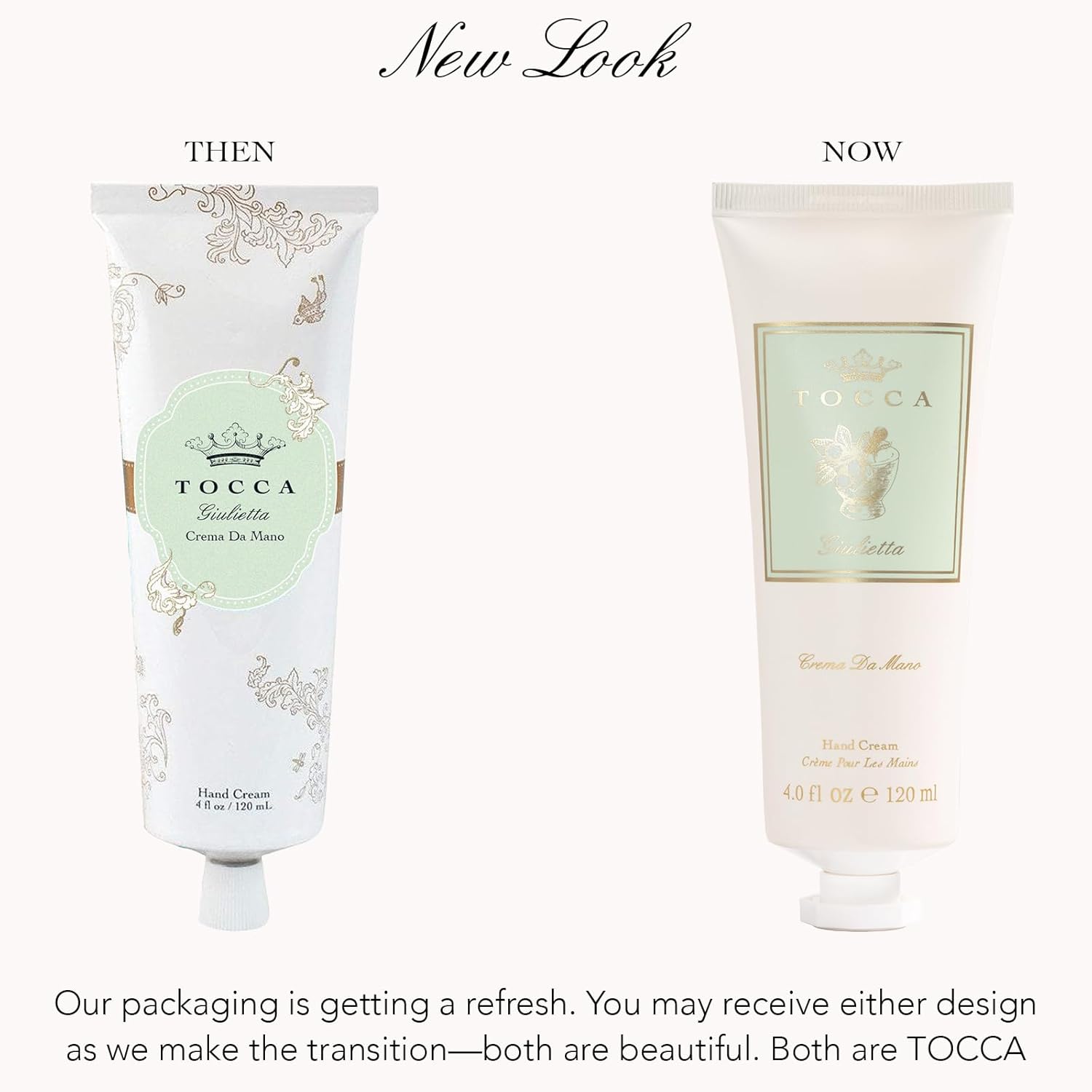 Tocca Crema de Mano Luxe, Giulietta Hand Cream, 4 oz - Pink Tulips, Green Apple, Vanilla Orchid - Moisturizing, Quick Absorbing