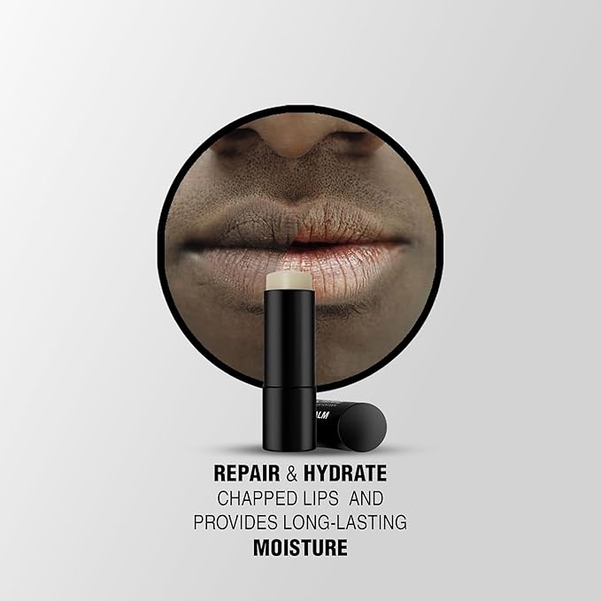 Lip Repair Balm - Men’s Lip Balm with SPF 15 - With Aloe Vera & Vitamin E - Repair & Hydrate Dry, Cracked, Chapped Lips - Long-Lasting Moisture - Clear Balm - Lip Care - Vegan - 1 Pack