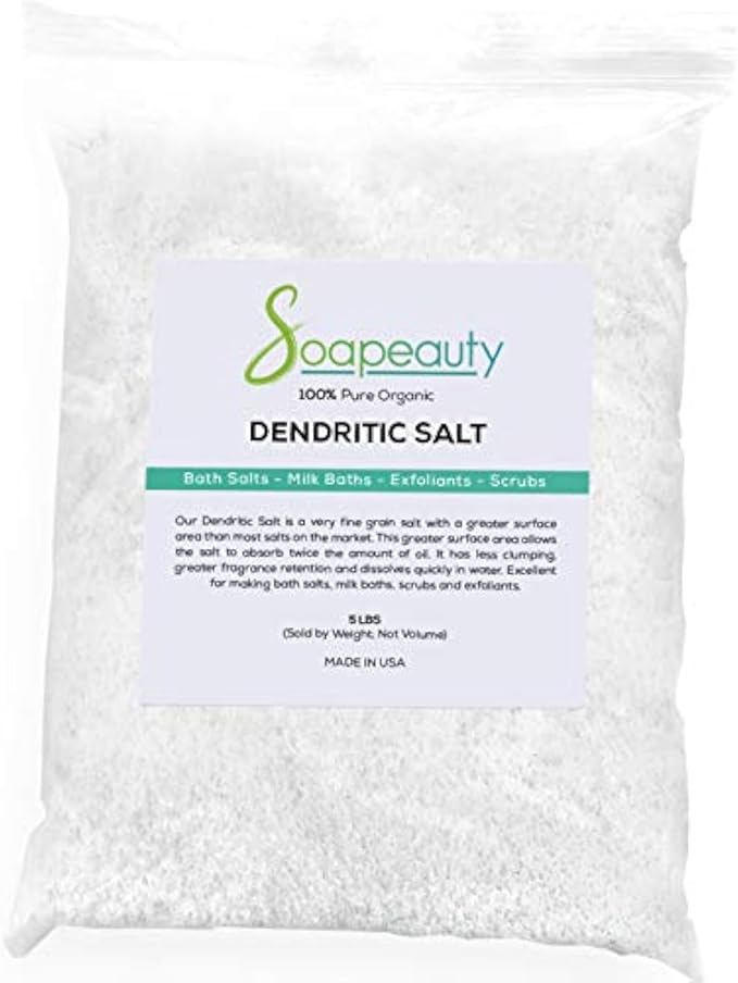 Soapeauty DENDRITIC Salt 5 lbs | Bath Scrub, Exfoliants, Milk Bath, and More | Premium Fine Grain for Body Relaxation