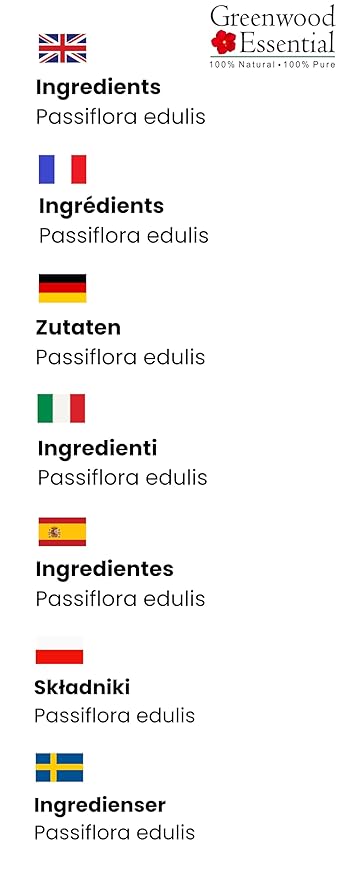 Pure Passion Fruit Oil (Passiflora edulis) Cold Pressed 10ml (0.33 oz)