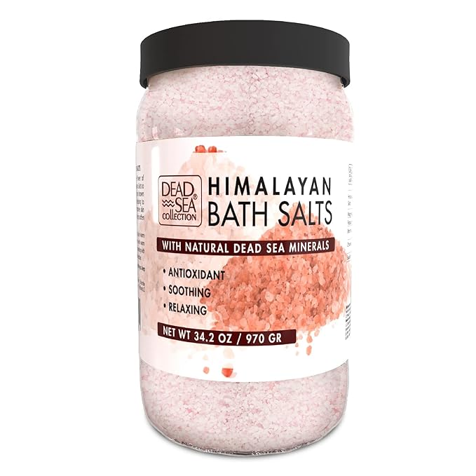 Dead Sea Collection Bath Salts Enriched -Himalayan + Coconut +Cherry Blossom -3 X (Large 34.2 OZ.). Nourishing Essential Body Care for Soothing and Relaxing Your Skin and Muscle