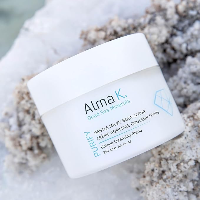 ALMA K Gentle Milky Body Scrub - Exfoliating Body Scrub - Body Exfoliator - Shower Scrub with Shea Butter - Exfoliating Scrub for Women - 8.4 oz
