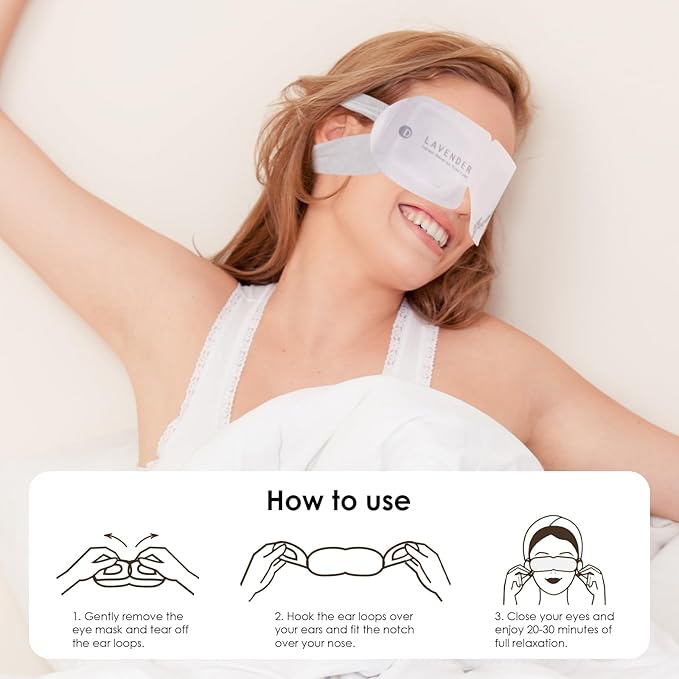 Disposable Hyaluronic Acid Eye Masks for Sleep & Relaxation, Heated Steam Eye Masks for Spa & Travel,Relieving Dry Eyes, Dark Circles & Puffiness,Gifts for Women,Lavender 10 Packs