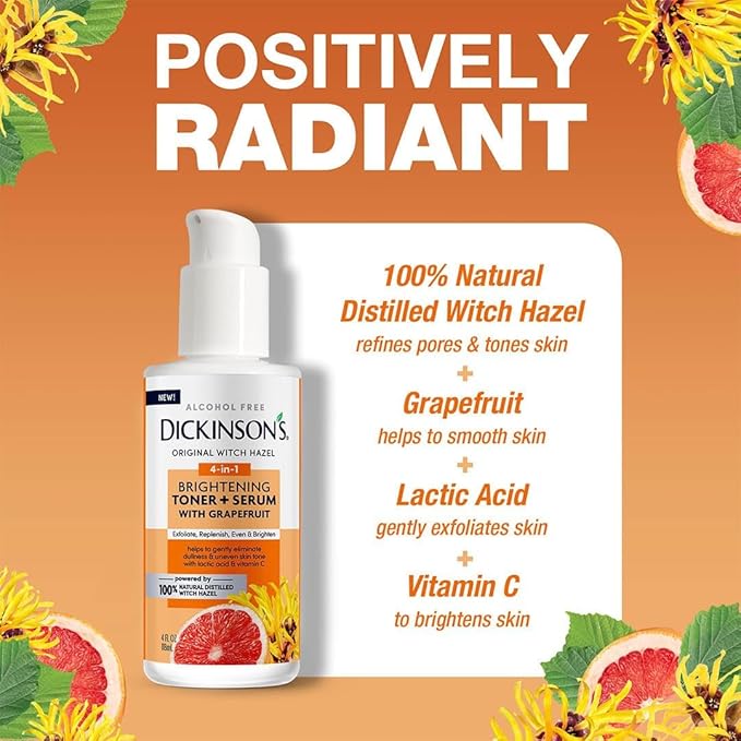 Dickinson's Witch Hazel Brightening Toner + Serum with Grapefruit