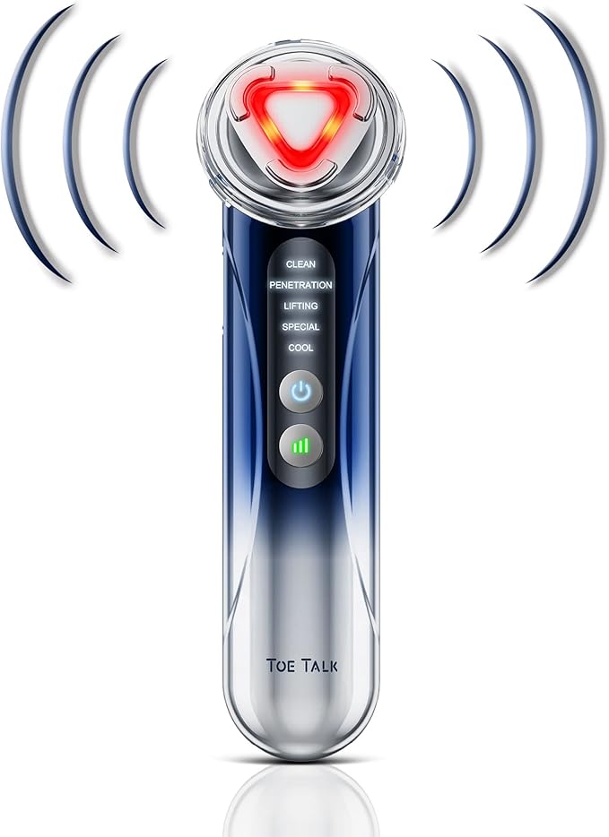 Radio Frequency Facial Machine - Home Use Anti-Aging Skin Tightening Rejuvenation Skin Care Device, Light Therapy for Wrinkles Lifting High Frequency Face Massager with EMS