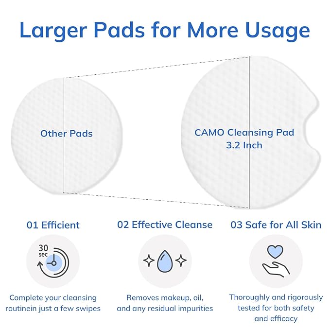 Dual Texture Cleansing Pads with Facial Essence 70ea Large Value Pack- Cabbage & Moringa Wipes for Quick Cleansing, Makeup Remover, Mild Exfoliator | Korean Skincare - (9.29Oz)