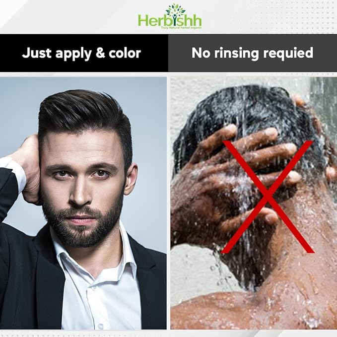 Herbishh Hair Color Cream for Gray Hair with Argan Hair Mask Pouch Pack of 5