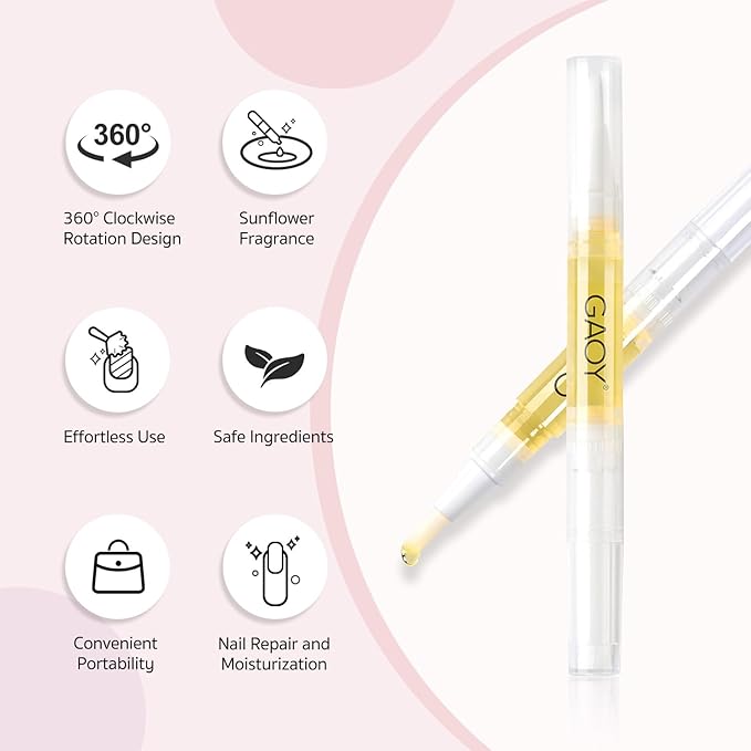 GAOY Cuticle Oil Pen Set, 6Pcs Vitamin E Oil for Nail Growth and Strengthener, Repair and Rejuvenate Nail Care Kit, Health and Beauty Manicure Essentials for Women