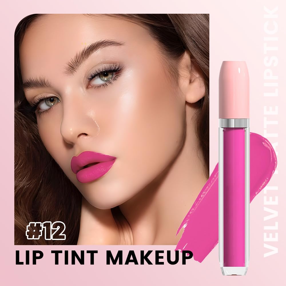 BINGBRUSH Super Matte Longwear No-Budge Stay On Smudge Proof Liquid Lipstick Long Lasting Makeup for Women,Highly Pigmented Color and Instant Shine, Cheeky