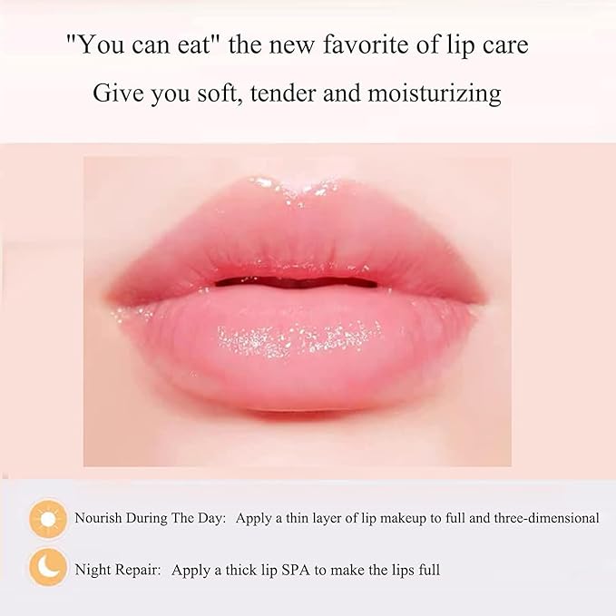 2PCS Honey Balm Lip Balm, Lip Masks for Dry and Cracked Lips with Brush, Lip Exfoliator & Moisturizer, Reduces Lips Lines & Lightens Lips, Anti-Wrinkle, Aging