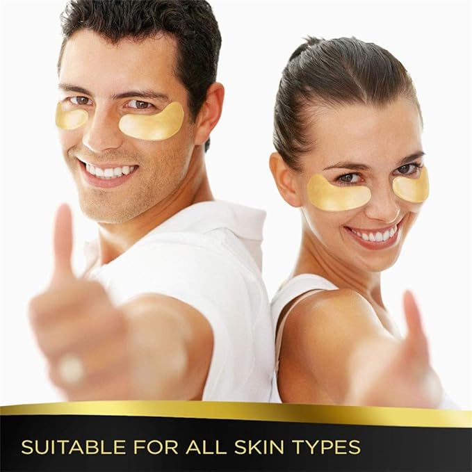 Under Eye Patches - 30 Pairs 24K Gold Moisturizing Under Eye Mask, Anti Aging Collagen Eye Masks Skincare Eye Patches for Puffy Eyes and Dark Circles, Gold