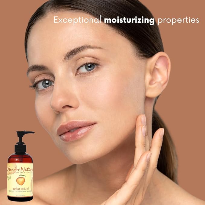 Best of Nature 100% Pure Apricot Oil – Lightweight Massage & Body Oil, Unscented Moisturizer for Hair, Skin, Face, Ideal Carrier Oil for Essential Oils, Gallon (128 fl oz)