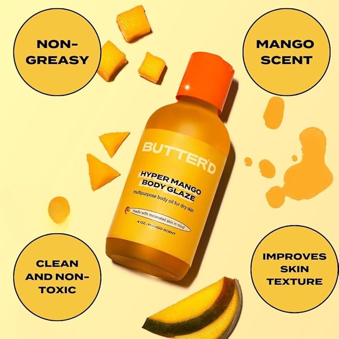 Butter'd Bodycare Hyper Mango Body Glaze - 4 Oz - Body Oil