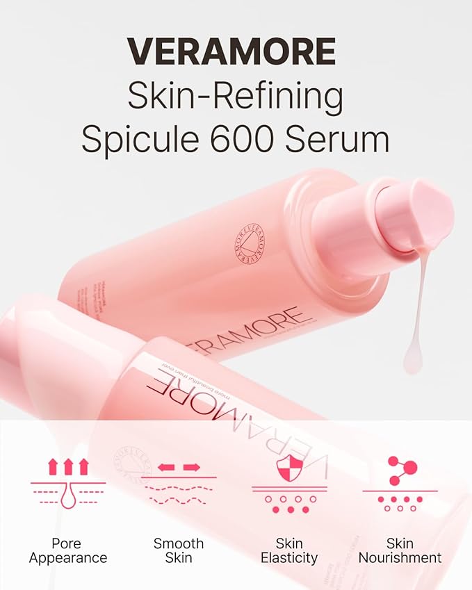 Veramore Skin Refining Spicule 600 Serum – Gently Exfoliates, Nourishing with Probiotics, Collagen & Peptides, Skin-Soothing, Firming, No Irritation, All Skin Types, 1.76 fl oz