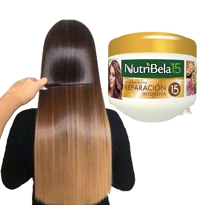 Tratamiento Reparación Intensiva Nutribela15 – 15 Ingredientes Recomendados | Suavidad, Brillo y Fuerza –10.1oz (300ml)