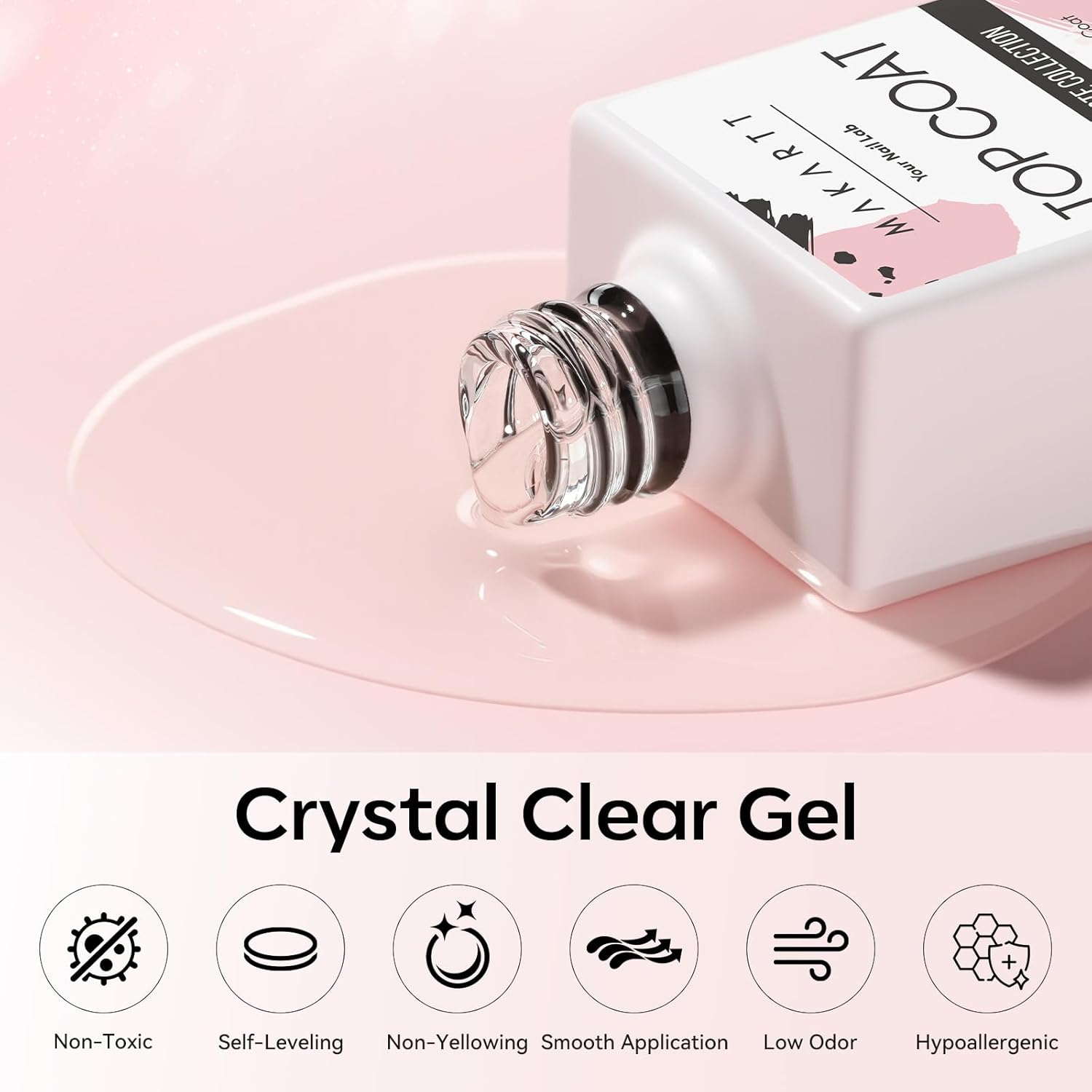 Makartt No Wipe Gel Top and Base Coat Set – Matte & Glossy Finish, 3pcs Soak-Off Long Lasting Gel Nail Polish Essentials, No Yellowing, UV/LED Lamp Required, DIY Nail Art Gift for Women, 10ml