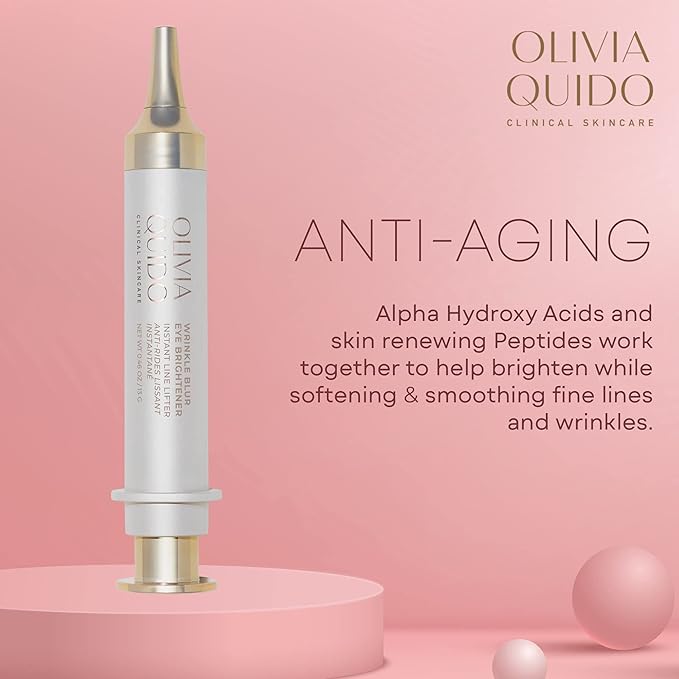 OLIVIA QUIDO Clinical Skin Care Wrinkle Blur (0.46 oz) | Eye Cream For Dark Circles and Puffiness | Anti-Aging Under Eye Cream | Hydrating, Brightening, and Dark Circles Under Eye Treatment for Women