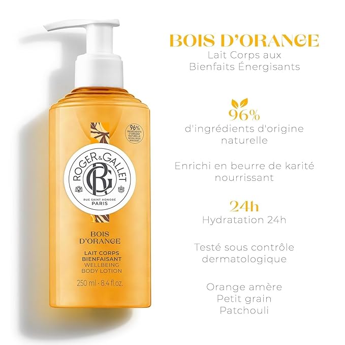 ROGER & GALLET | Body Lotion for Women | Bois D'Orange - Orange Wood 8.4 oz Bottle
