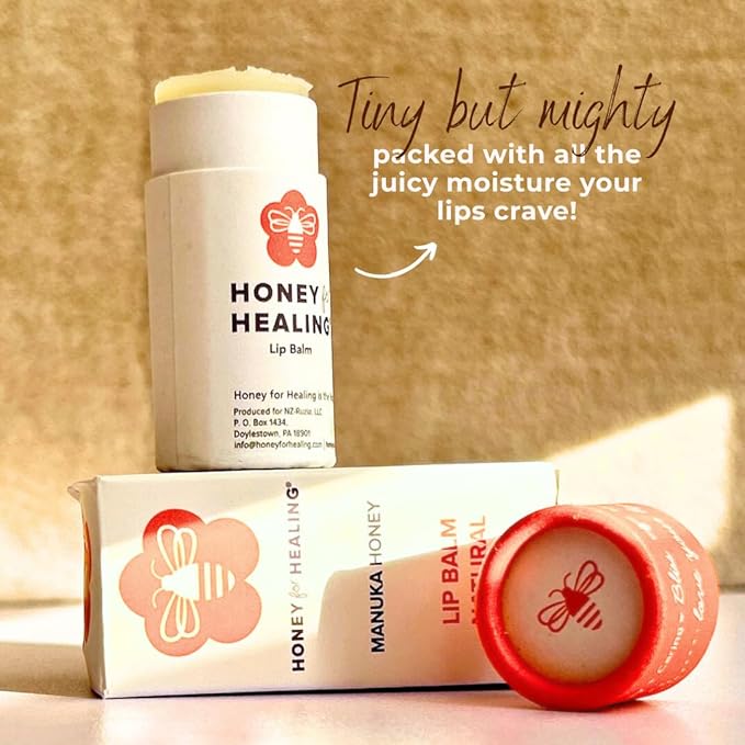 Ultra-Hydrating Formula Made with Manuka Honey 15+ UMF, Coconut Oil, Beeswax | 12+ Hour Moisture, Zero Waste Recyclable Tube | 0.25 oz / 7 gr (Natural)