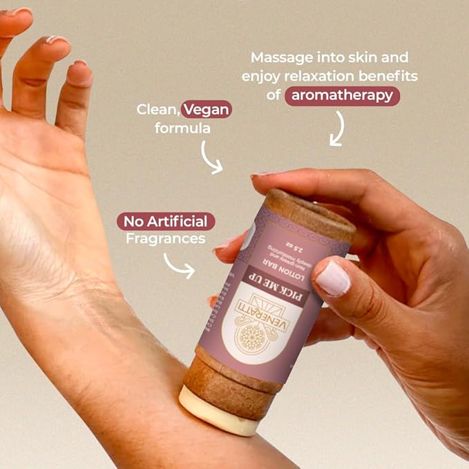 Lotion Bar Pick Me Up Scent - Vegan, Made in the US, Eco Friendly Stick - Quick Absorption, Non-Sticky - Natural Ingredients Solid Body Lotion for Women Dry Skin - Travel Body Lotion