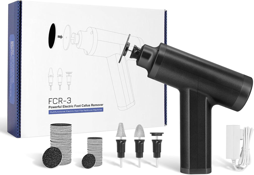 Upgraded Electric Callus Remover for Feet 4500rpm, Adjustable Speed Professional Electric Foot Sander Grinder Foot File for Calloused Feet Dead Hard Cracked Skin, with 4 Interchangeable Heads (Black)