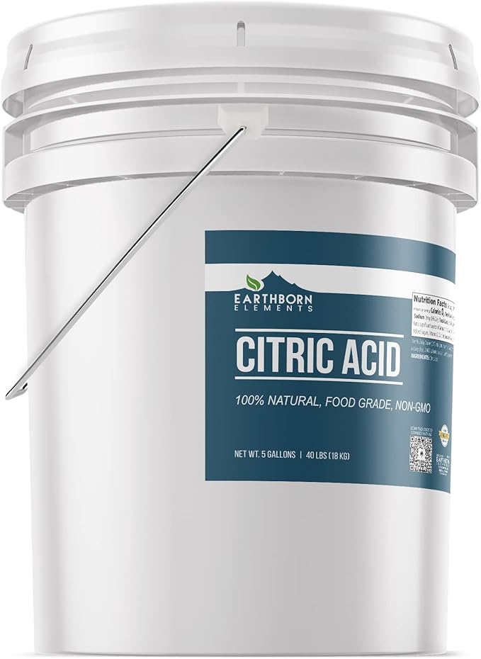 Earthborn Elements Epsom Salt and Citric Acid Bundle, 5 Gallons Each, Food Safe, Skin Care