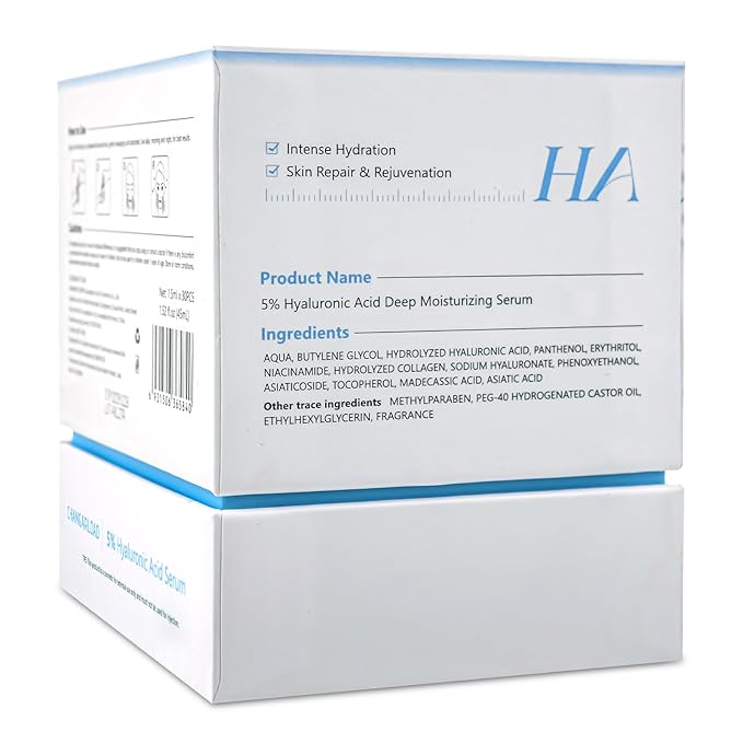 60 Pcs 5% Hyaluronic Acid Serum Ultra-Hydrating Vials, Hyaluronic Acid Tubes, Wake Nature Perfection Hyaluronic Serum, Single-Use Ultra-Hydrating Essence for Face