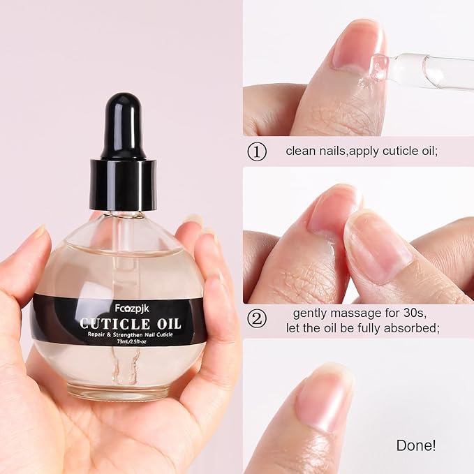 Cuticle Oil, Revitalizing Cuticle Oil for Nails with Vitamin E Green Tea Cuticle Oil Scented Repairs Cuticles Nail Treatment Moisturizing Nail Strengthener 73ml/2.6 Fl Oz