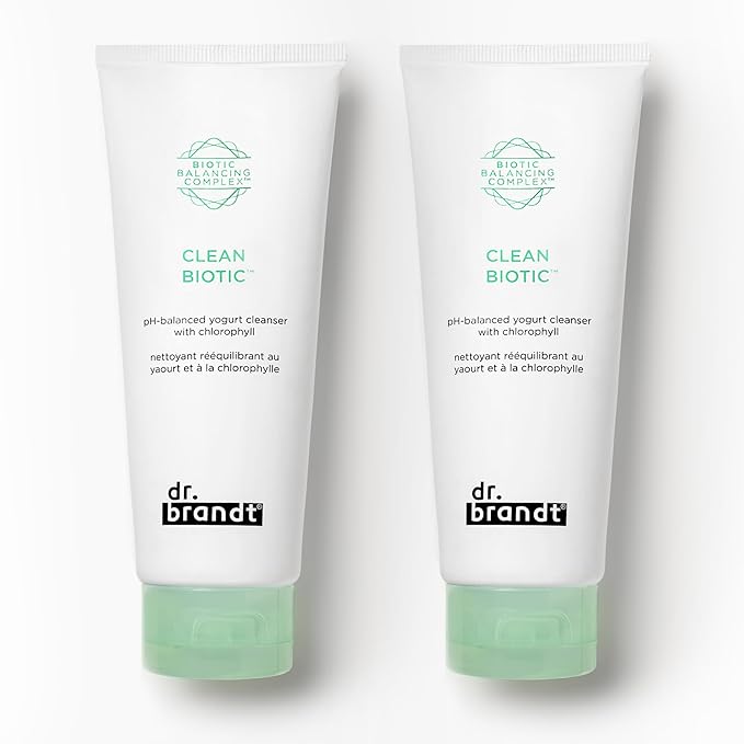 Dr. Brandt Clean Biotic - pH-Balancing Yogurt Cleanser - Melts Away Dirt, Debris, Pollution, Makeup, Sunscreen & Excess Oil - 3.5 fl oz, Pack of 2