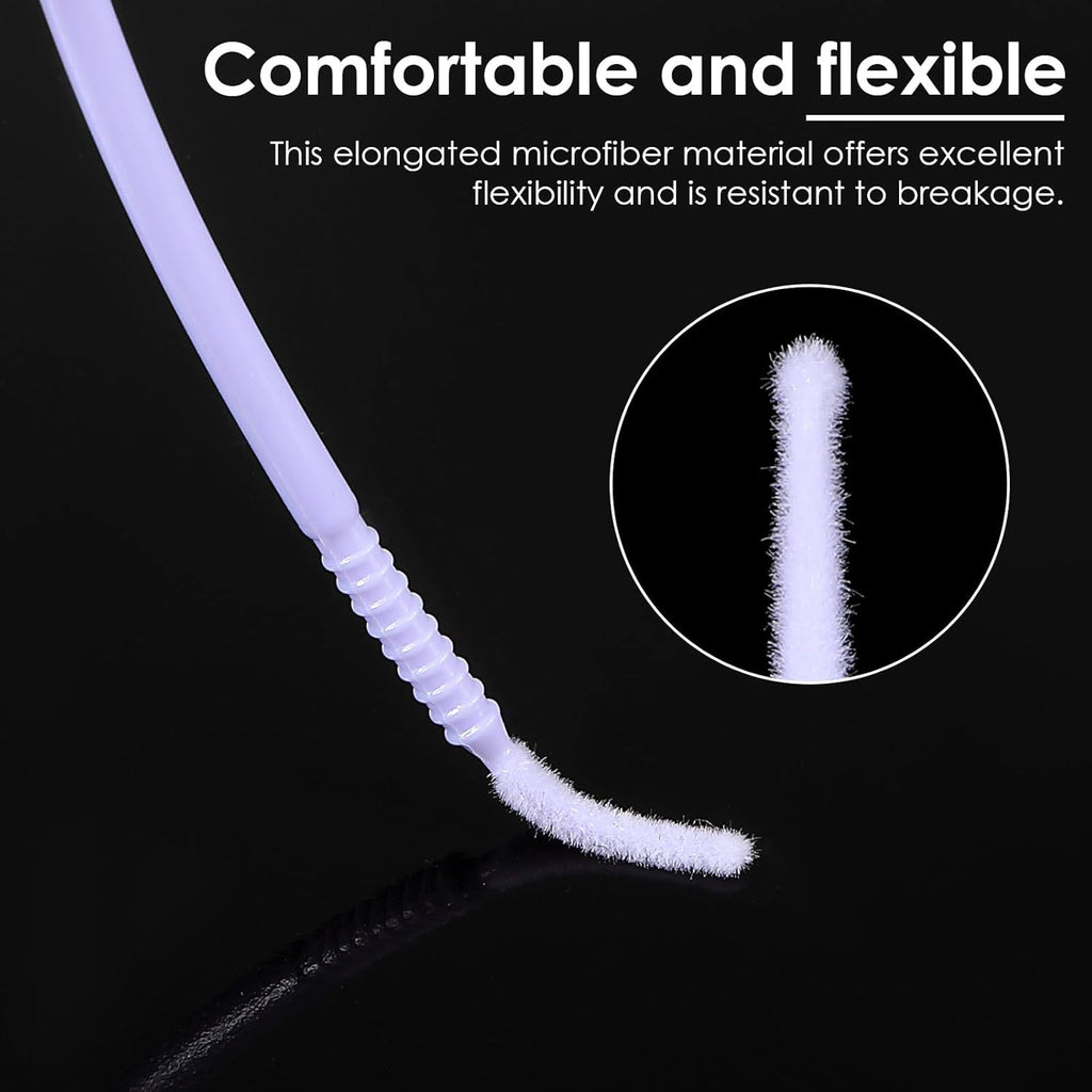 200 Pcs Disposable Micro Applicator Brush, Microswabs for Eyelash Extensions, Long tip Microbrush, Micro Cotton Swabs for Eyelash Extensions, Makeup, Personal Care (Light Purple)