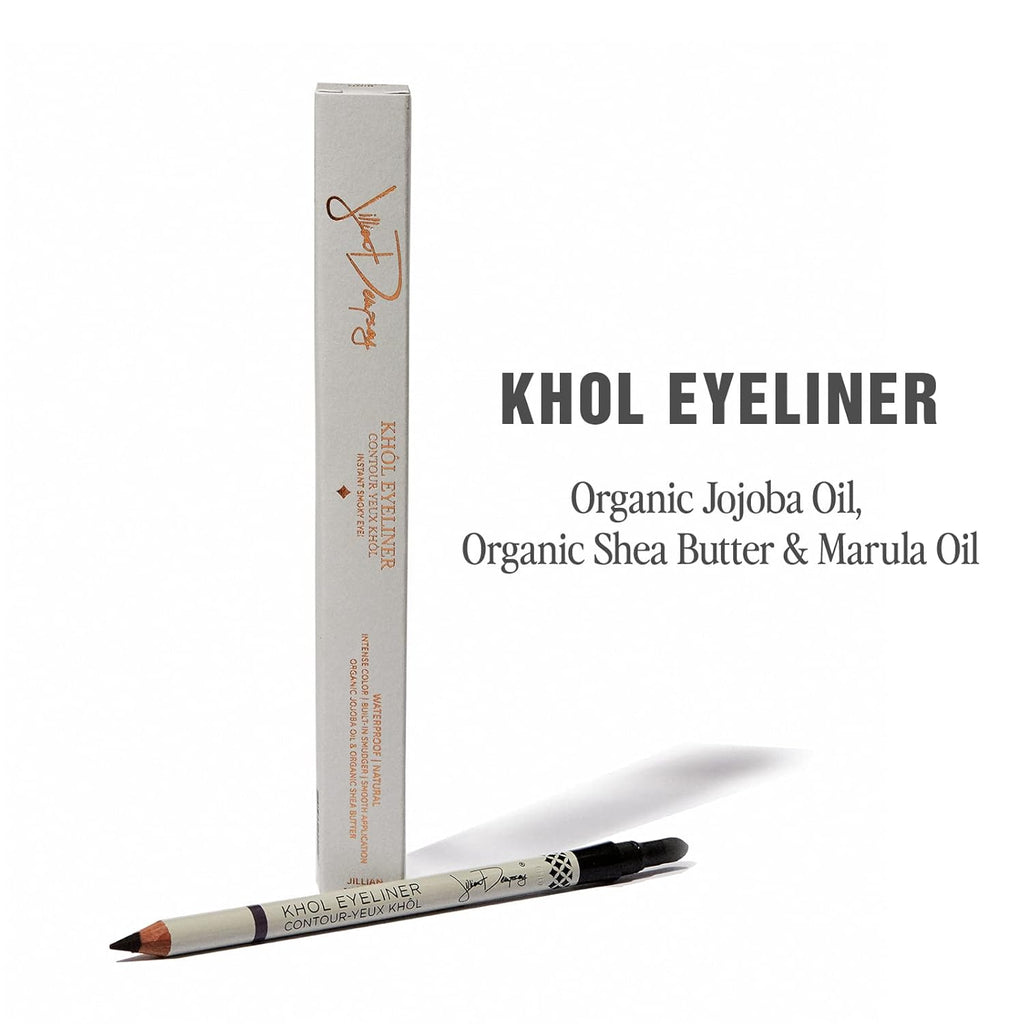 Jillian Dempsey Khol Eyeliner: Clean, Waterproof Eyeliner Pencil with Built-In Smudger for Effortless Blending – Rich Pigment, Cruelty-Free, Jet Black