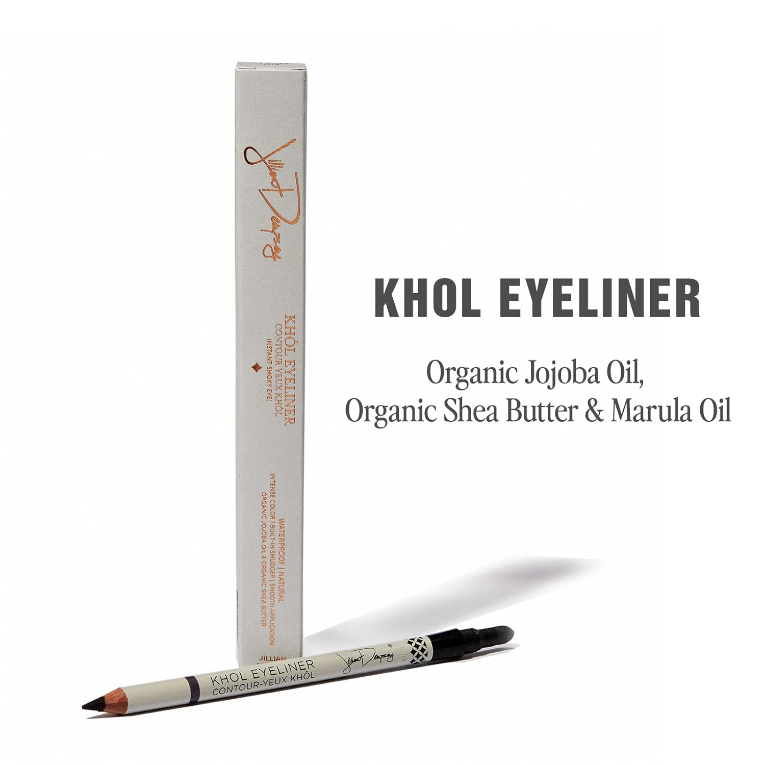 Jillian Dempsey Khol Eyeliner: Clean, Waterproof Eyeliner Pencil with Built-In Smudger for Effortless Blending – Rich Pigment, Cruelty-Free, Jet Black