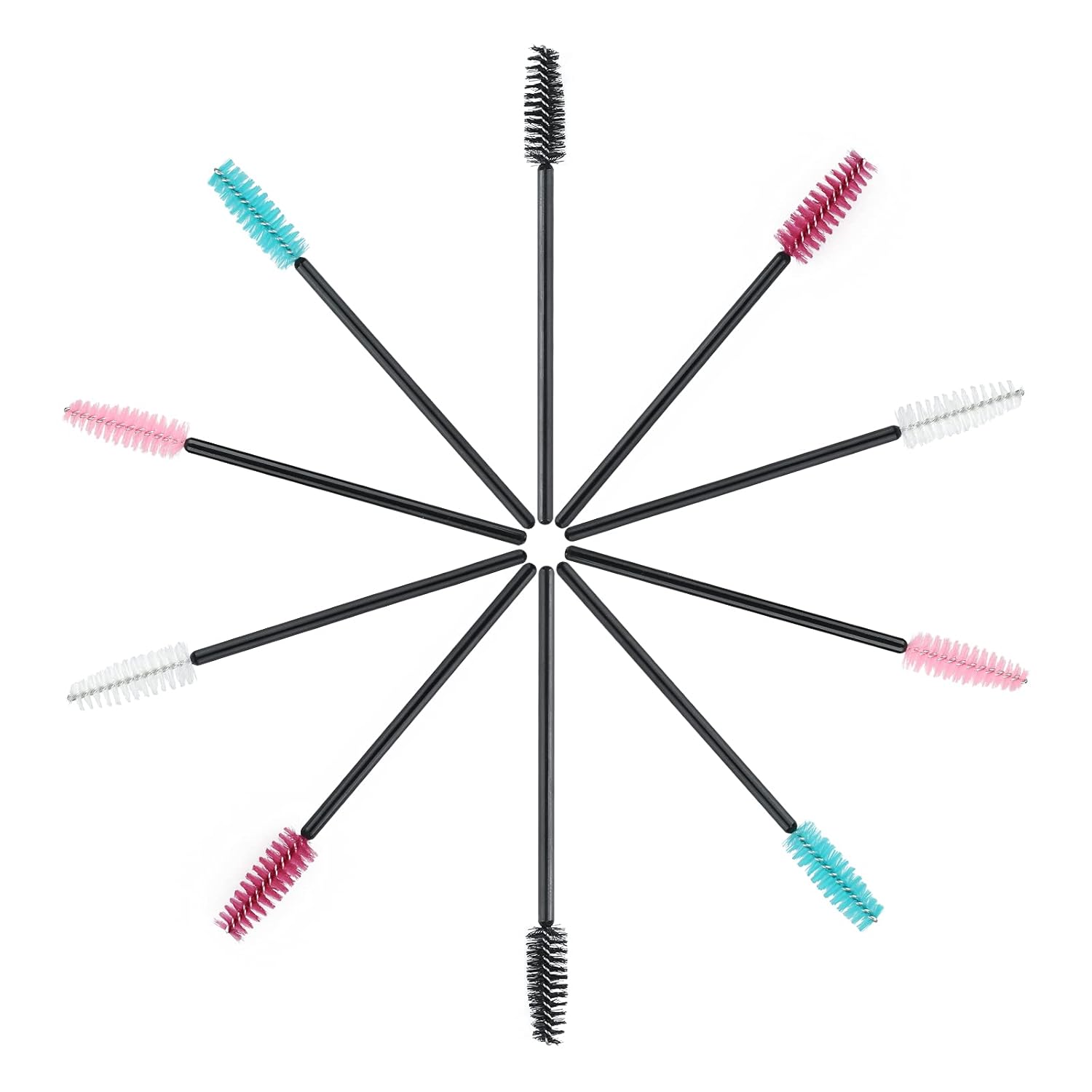 G2PLUS 100PCS Disposable Eyelash Brushes, Adjustable Mascara Wands Makeup Applicator, Lash Spoolies Brushes for Eyelash Extensions and Eyebrows (Multi-colored)