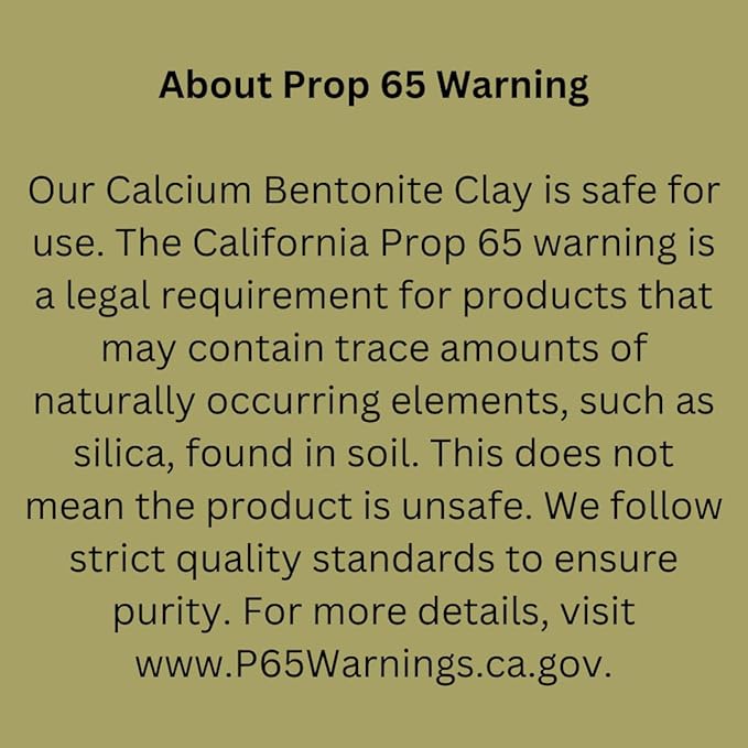 100% Natural Calcium Bentonite Clay for Facial Masks, Creams, Body Wraps and Soap Making 2 LBS / 908 GMS