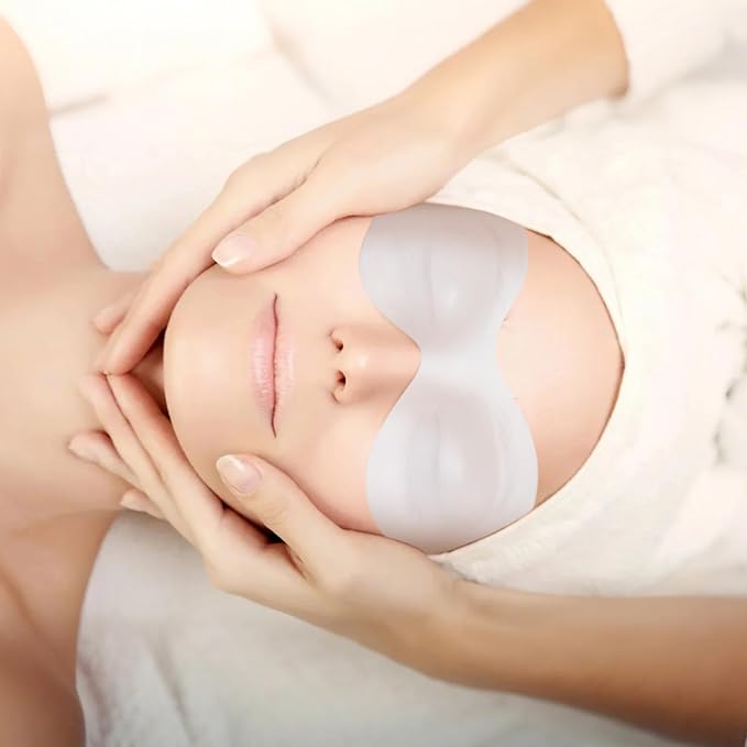 100 Sheets Disposable Non Woven Eye Mask, Cotton Eye Mask Paper, Eye Covers for Facials, Eye Masks for Skincare, Moisture Retention, Spa, Wrap