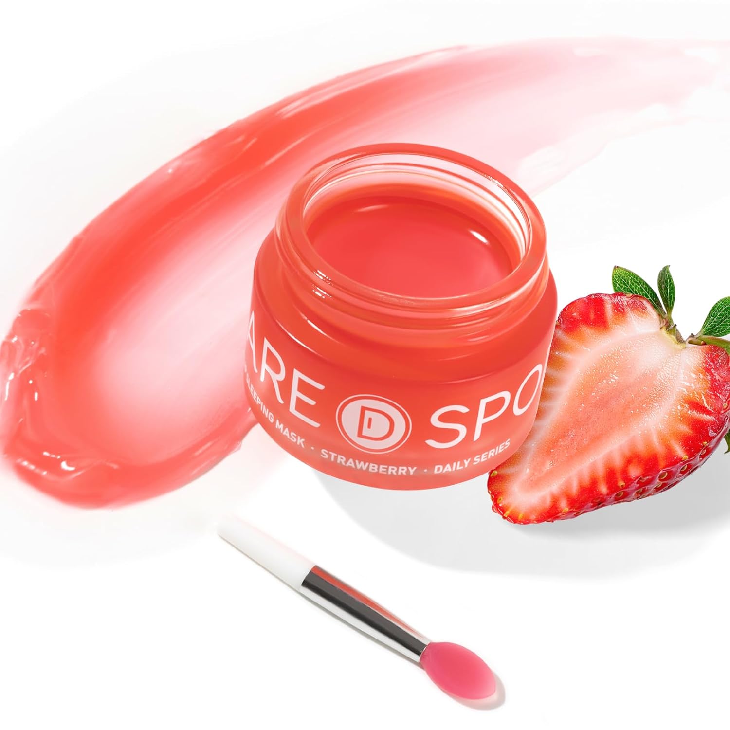 Sleeping Lip Mask Strawberry - Overnight Lip Treatment, Lip Care Hydration, Repair for Dry Cracked Lips, Vitamin C, Soft and Nourished Lips Overnight, Christmas, with Shea Butter - 0.42 Fl Oz