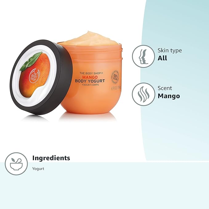 The Body Shop Mango Body Yogurt, 48hr Moisturizer, 100% Vegan, 6.91 Fl Oz