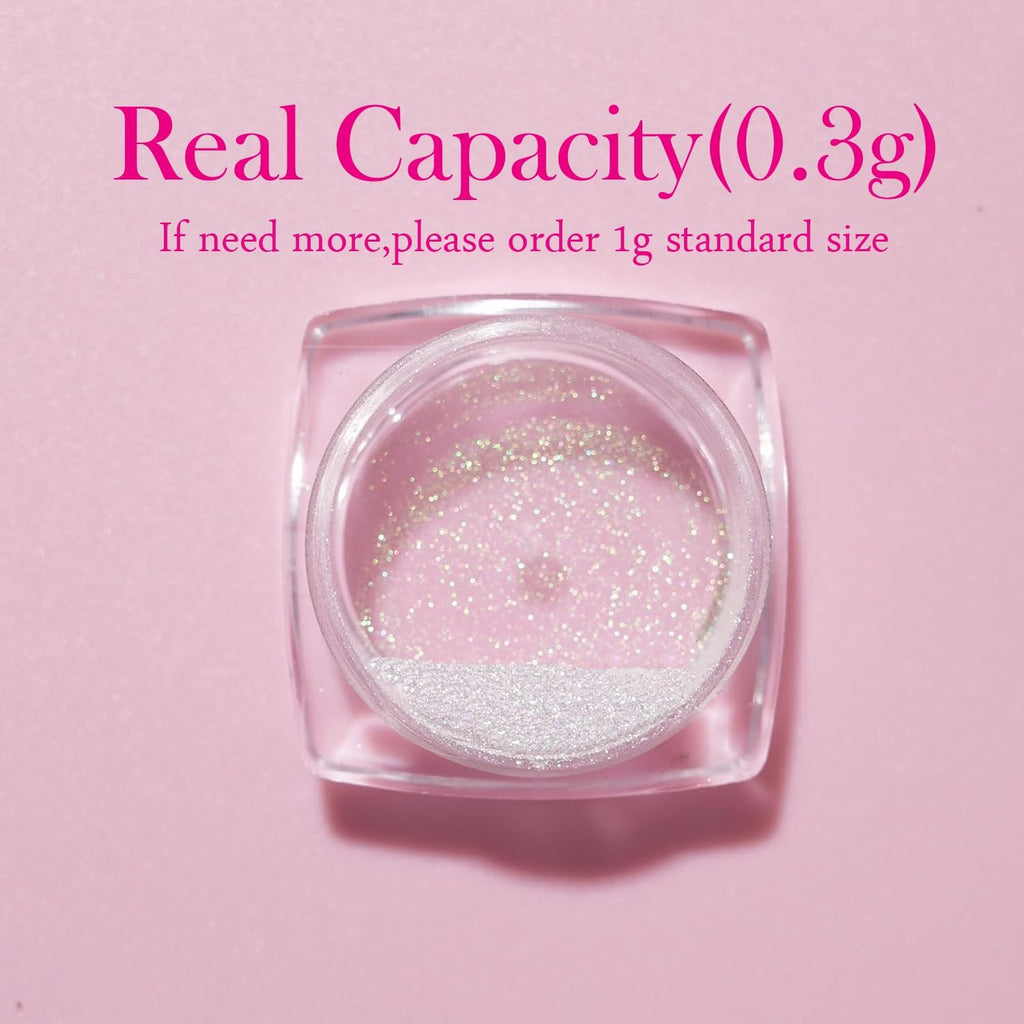 Pretty Diva 0.3g Mermaid Unicorn Chrome Nail Powder, Aurora Iridescent Chrome Powders for Nails, Mermaid Powder for Nails Chrome Mica Powder Manicure Pigment (Opal, 0.3g)
