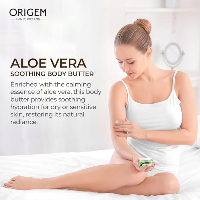 ORIGEM Body Butter for Dry Skin – Ultra-Nourishing & Hydrating Cream with Aloe Vera, Argan Oil, Shea Butter & Honey – Moisturizer for Soft, Smooth Skin – 8 Oz